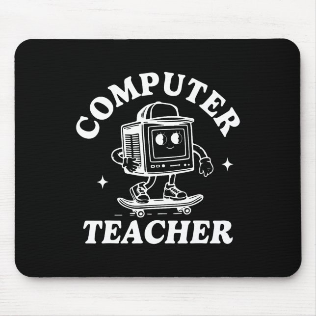 Tapis De Souris Professeur d'informatique Skateboard informatique  (Devant)