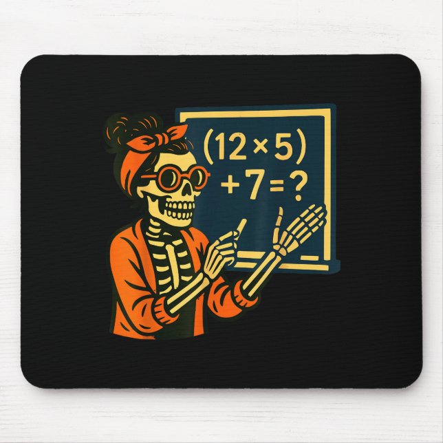 Tapis De Souris Professeur Halloween Six Sept Mème 6 7 Squelette S (Devant)