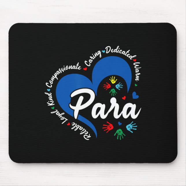 Tapis De Souris Professeur Para Heart Paraprofessionnel École Appr (Devant)