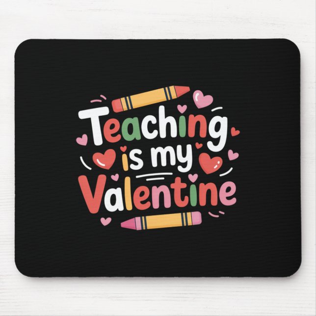 Tapis De Souris Professeur Saint-Valentin Drôle Crayon Enseigner E (Devant)