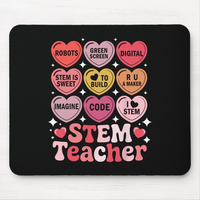 Tapis De Souris Professeur Stem Saint-Valentin Science Technologie (Devant)