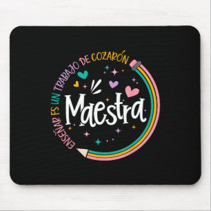 Tapis De Souris Professeure d'espagnol Maestra Retour à l'école Pr