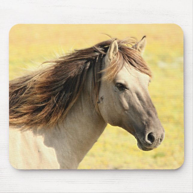 Tapis De Souris Profil du cheval beige (Devant)