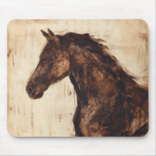 Tapis De Souris Profil du cheval sauvage Brown