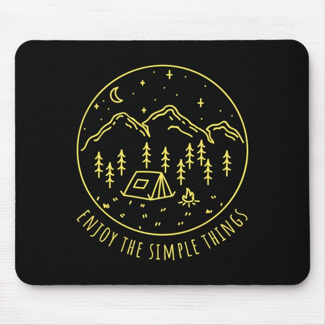Tapis De Souris Profitez des choses simples feu de camp nature min (Devant)
