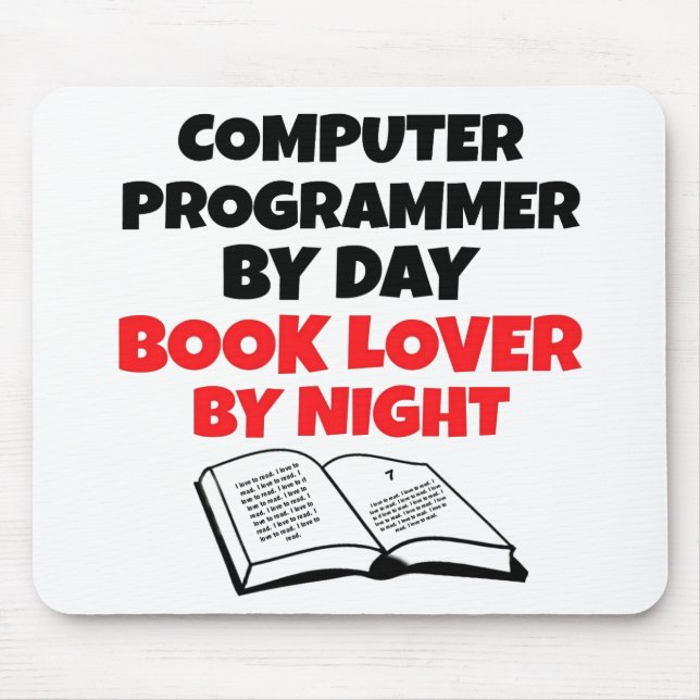 Tapis De Souris Programmateur d'ordinateur Lover de livre (Devant)