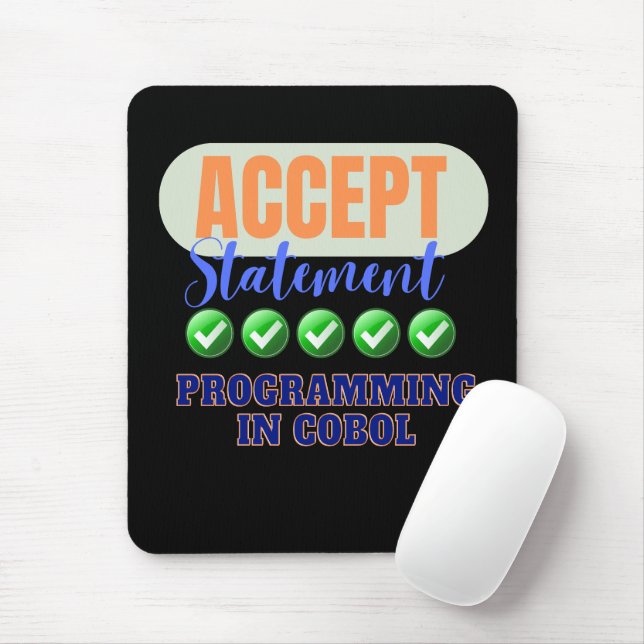 Tapis De Souris Programmation Cobol avec l'instruction Accept (Avec souris)