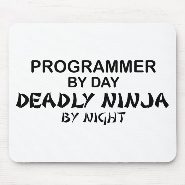 Tapis De Souris Programmeur Ninja mortel par nuit (Devant)