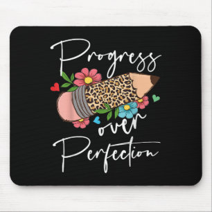 Tapis De Souris Progrès plutôt que perfection Léopard Crayon Motiv