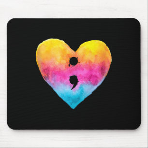 Tapis De Souris Projet point-virgule cœur Prévention du suicide Me