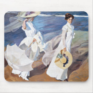 Tapis De Souris Promenade au bord de la mer par Joaquin Sorolla