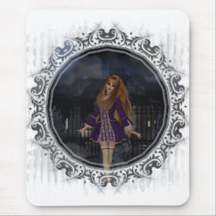Tapis De Souris Promenade en soirée GothiqueFantasy rousse fille M