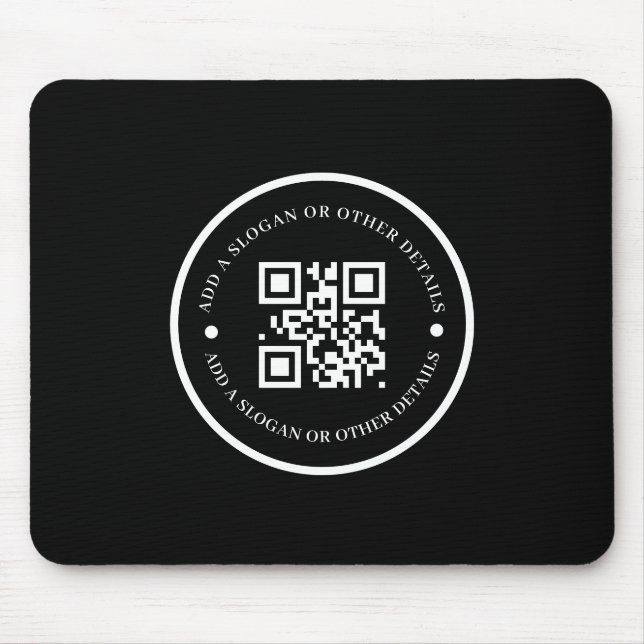 Tapis de souris promo Code QR noir de la société (Devant)