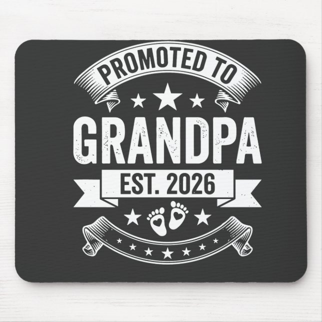 Tapis De Souris Promoted to Grandpa Est 2026 New Grandpa Announcem (Devant)