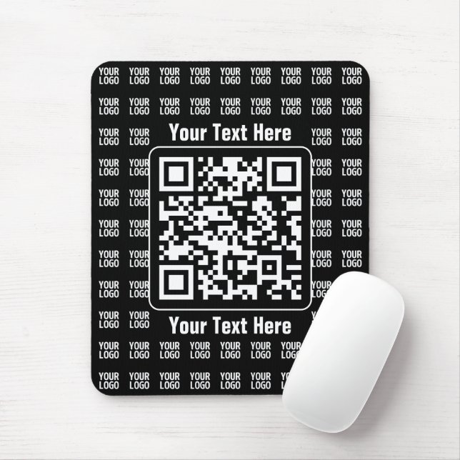 Tapis De Souris Promotional QR code (editable) plus Logo Pattern (Avec souris)