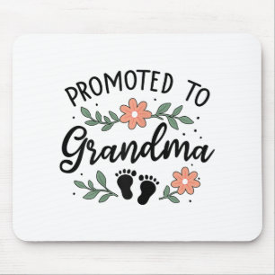 Tapis De Souris Promu À Grand-Mère - Drôle Premier Grand-Enfant An