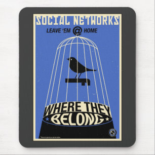 Tapis De Souris Propagande de bureau : Réseau social (bleu)