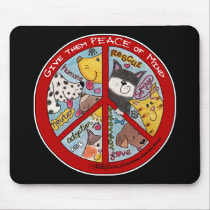 Tapis De Souris Protection des animaux des signes de la paix