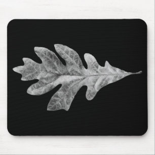 Tapis De Souris Protection noire et blanche de feuille de chêne