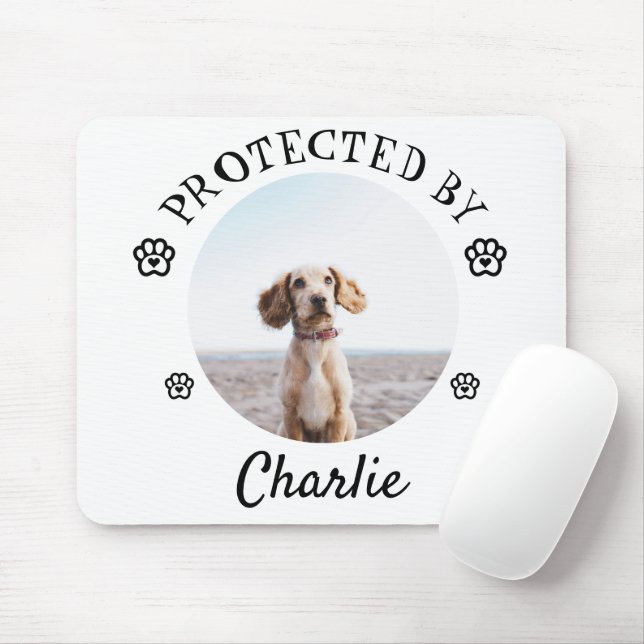 Tapis De Souris Protégé par un chien - Design empreinte de patte (Avec souris)