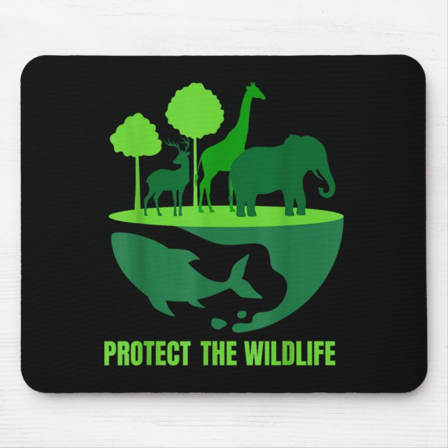 Tapis De Souris Protéger la faune _ conservation de la nature terr (Devant)