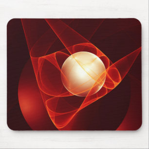 Tapis De Souris Protégez-vous, Art Abstrait Rouge Fractal Moderne