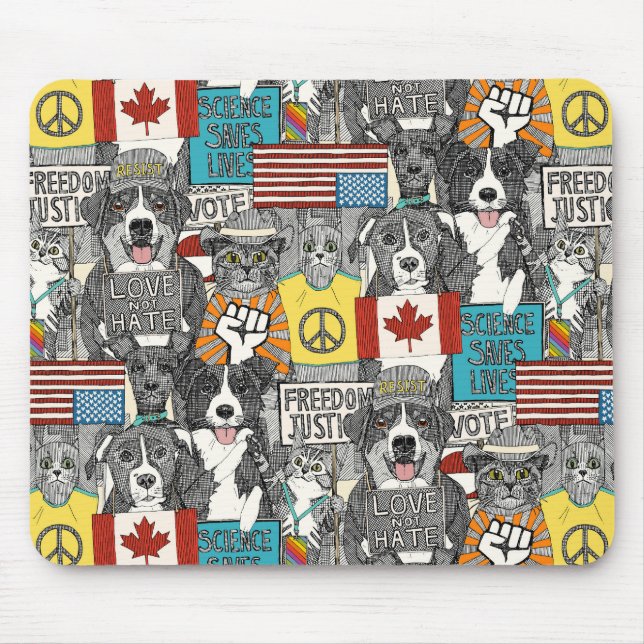 Tapis De Souris protestation des animaux (Devant)