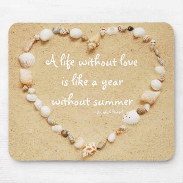 Tapis De Souris Proverbe Mousepad de coeur de coquillage (Devant)