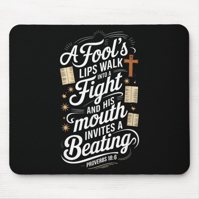 Tapis De Souris Proverbs 18 6 _ Bible Verse  (Devant)
