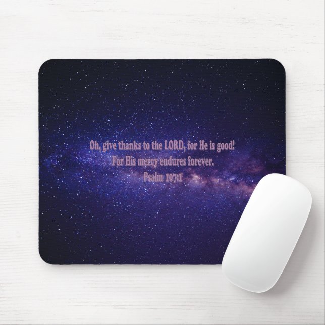 Tapis De Souris Psalm 107:1 (Avec souris)