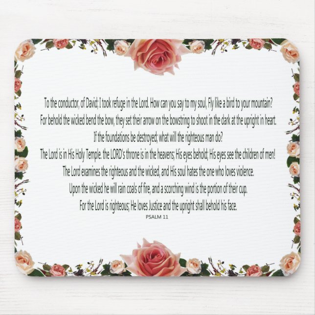 Tapis De Souris PSALM-11, Voir les enfants des hommes, rose floral (Devant)