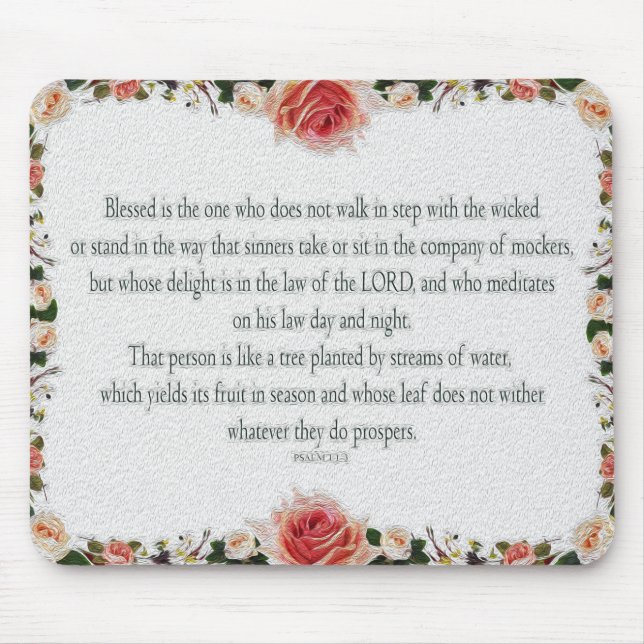 Tapis De Souris Psaume 1, Law day and Night, Streams of Waters, (Devant)