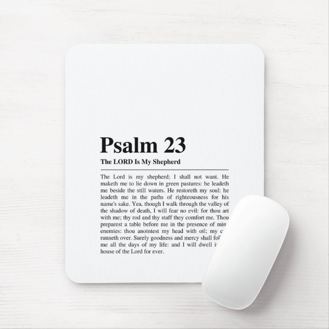 Tapis De Souris Psaume 23 NKJV Le Seigneur est Mon Pasteur (Avec souris)