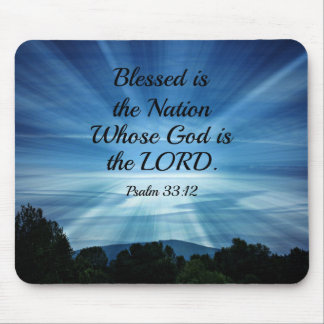 Tapis De Souris Psaume 33:12 Heureux est la nation dont Dieu est
