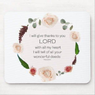 Tapis De Souris Psaume 9:1, Verse biblique