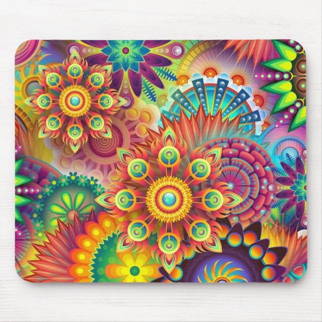 Tapis De Souris Psychedelic Customized Mousepad, Tie Dye (Devant)