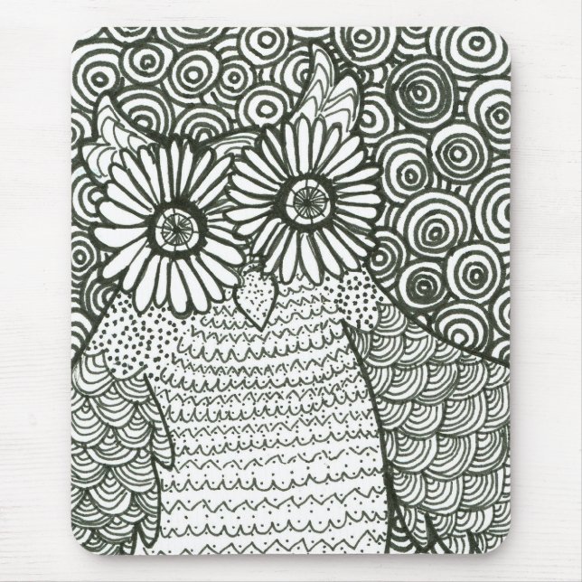 Tapis de souris psychédélique de hibou (Devant)