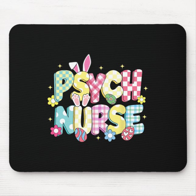 Tapis De Souris Psychédélique Rétro Infirmière Oreille de Lapin Dr (Devant)