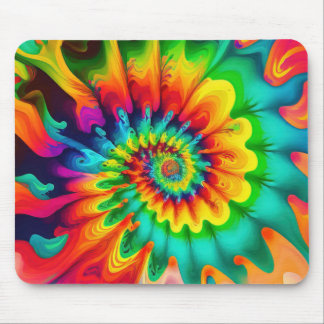 Tapis De Souris Psychédélique Tie Dye Retro Surreal