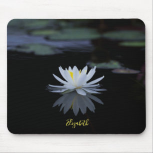 Tapis De Souris Psychologue Thérapeute Zen,Fleur de Lotus Blanche