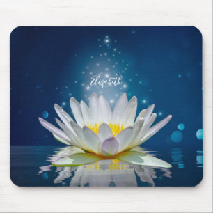 Tapis De Souris Psychologue Thérapeutique Zen, Blanc Lotus Flower 