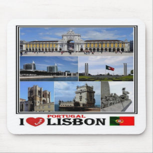 Tapis De Souris PT Portugal - Lisbonne - I Love Mosaic -