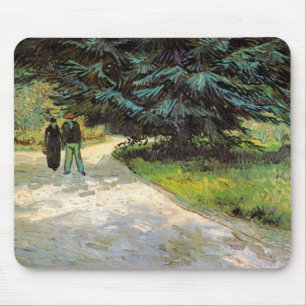 Tapis De Souris Public Garden with Couple by Vincent van Gogh