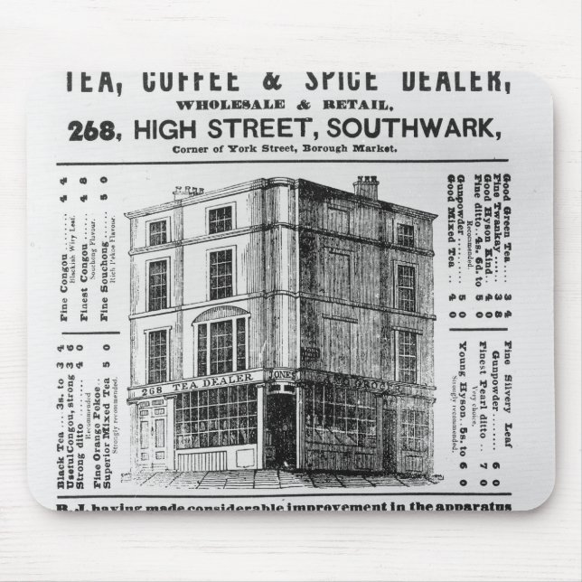 Tapis De Souris Publicité pour Robert Jones, thé (Devant)
