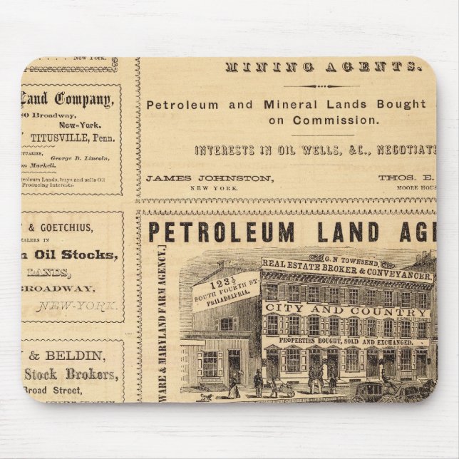 Tapis De Souris Publicités pétrolières de New York et de Pennsylva (Devant)