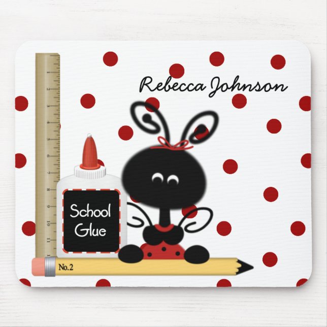 Tapis De Souris Puce de souris de l'enseignant Ladybug et fournitu (Devant)