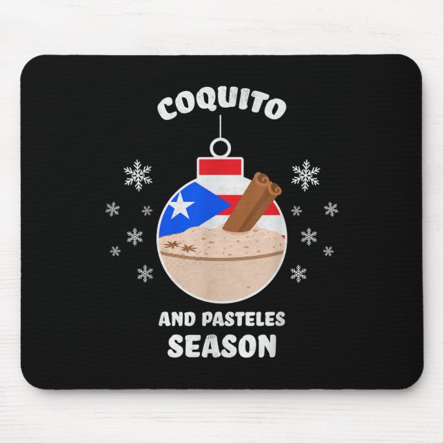Tapis De Souris Puerto Rico Christmas Coquito And Pasteles Season  (Devant)