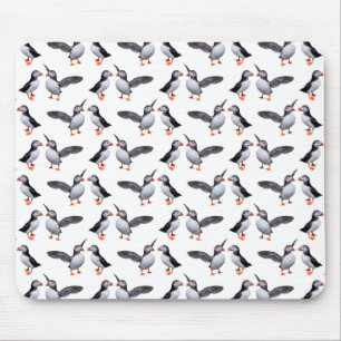 Tapis de souris Puffin Frenzy (Blanc)