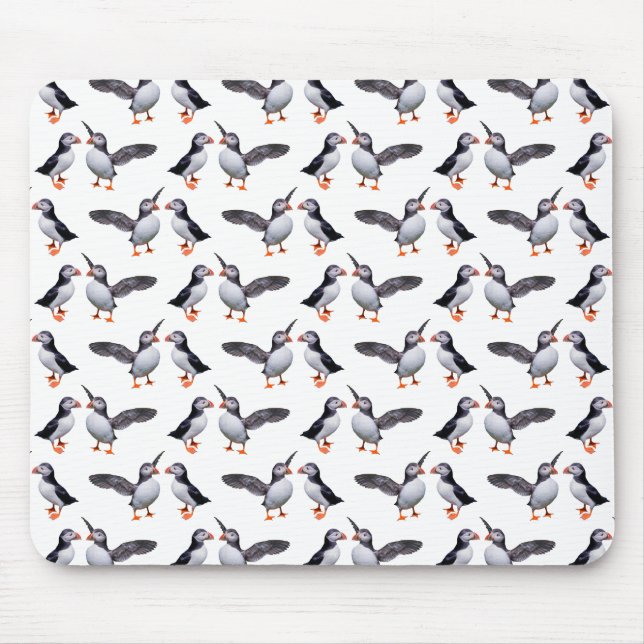 Tapis de souris Puffin Frenzy (Blanc) (Devant)