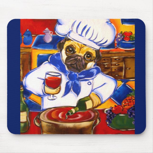 Tapis De Souris Pug Chef (Devant)